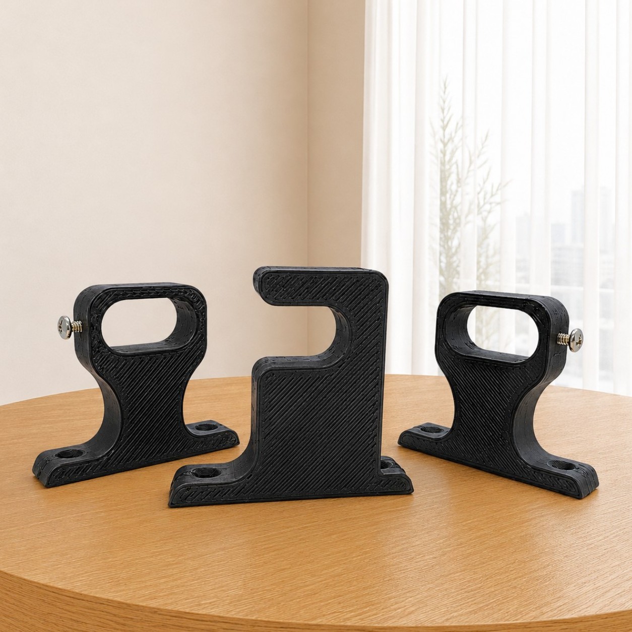 Soporte Cortina Para Barral Simple Oval Ideal Pared / Techo